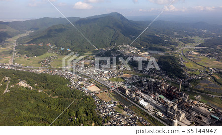  [Aerial view] Kaharu-dake/Former Japan Cement Kaharu Factory, Kaharu-cho, Tagawa-gun, Fukuoka 35144947