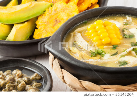 Traditional Colombian ajiaco 35145204