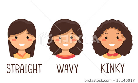 Kids Girls Hair Types Illustration Kids Girls Hair Types Illustration 35146017