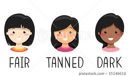 Kids Girls Skin Complexions Illustration Kids Girls Skin Complexions Illustration 35146018