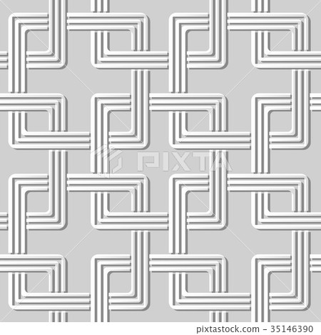 Seamless retro white 3D paper cut art background Seamless retro white 3D paper cut art background 35146390