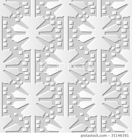 Seamless retro white 3D paper cut art background Seamless retro white 3D paper cut art background 35146391