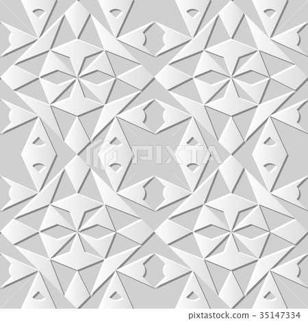 Seamless retro white 3D paper cut art background Seamless retro white 3D paper cut art background 35147334