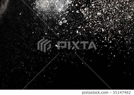 Freeze motion explosion of white dust Freeze motion explosion of white dust 35147462