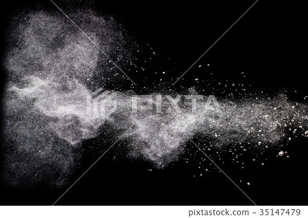 Freeze motion explosion of white dust Freeze motion explosion of white dust 35147479