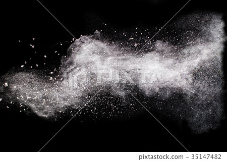 Freeze motion explosion of white dust Freeze motion explosion of white dust 35147482