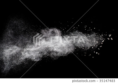 Freeze motion explosion of white dust Freeze motion explosion of white dust 35147483