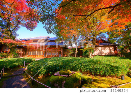 Hogonin Temple zen garden in early autumn 35149234