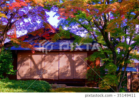 Hogonin Temple zen garden in early autumn 35149411