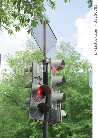 traffic light on the white background traffic light on the white background 35150783