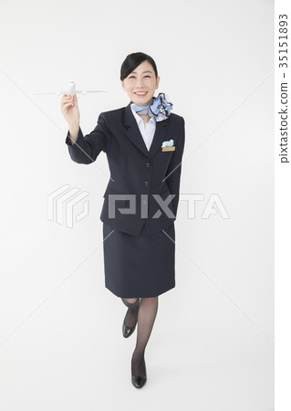CA cabin attendant with plane 35151893