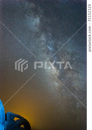 Milky Way and ruins in Israel 35152329