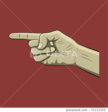 Realistic hand with pointing finger Realistic hand with pointing finger 35153358