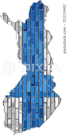 Finland map on a brick wall Finland map on a brick wall 35153402