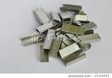 stapler wire for refill on white background stapler wire for refill on white background 35154455