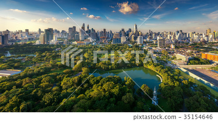 Lumpini park and Bangkok city Lumpini park and Bangkok city 35154646