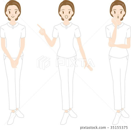 3白人女性的姿势 图库插图