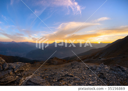 The Italian French Alps at sunset The Italian French Alps at sunset 35156869