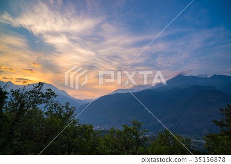 The Italian Alps at sunset 35156878