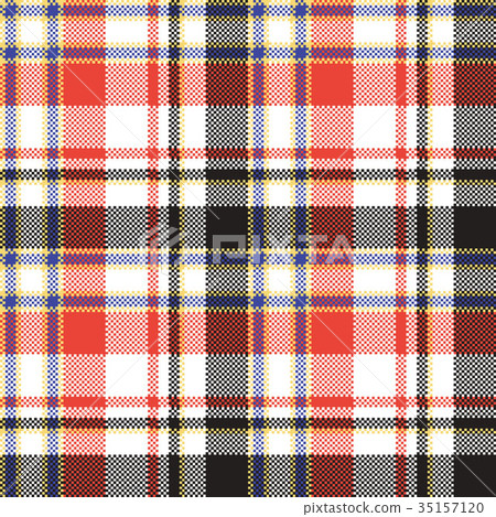 Plaid mosaic pixel seamless pattern - Stock Illustration [35157120] - PIXTA
