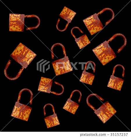 Group of rustic grunge key lock 35157237