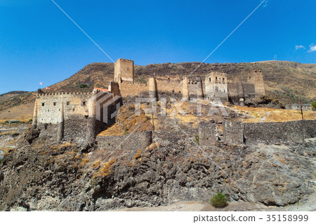 Khertvisi fortress in Georgia on a summer day. 35158999