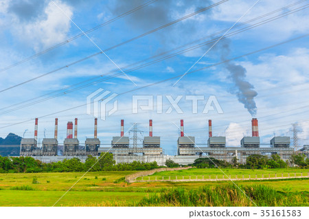 Power Plant working with sulfer smoke at Mae Moh 35161583