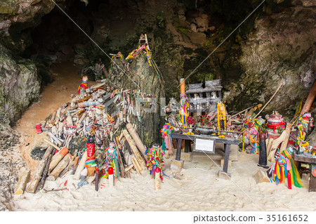 Wooden penis shrine in Phra Nang Shrine 35161652