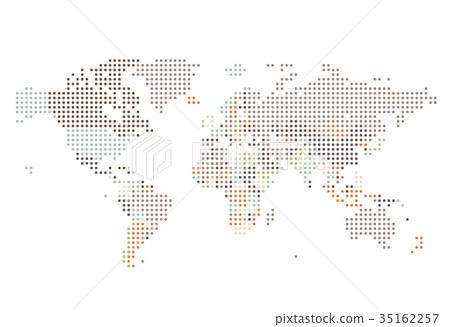 Dotted World map of square dots Dotted World map of square dots 35162257