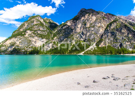 Braies lake ( Lago di Braies) in the Dolomites Braies lake ( Lago di Braies) in the Dolomites 35162525