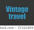 Travel concept: Vintage Travel on wall background 35162809