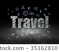 Travel concept: Travel in grunge dark room 35162810