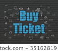 Vacation concept: Buy Ticket on wall background 35162819