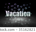 Travel concept: Vacation in grunge dark room 35162821