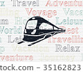 Travel concept: Train on wall background 35162823