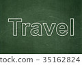 Tourism concept: Travel on chalkboard background 35162824