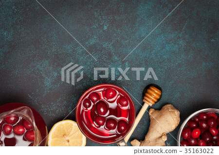cranberries lemon ginger drink 35163022