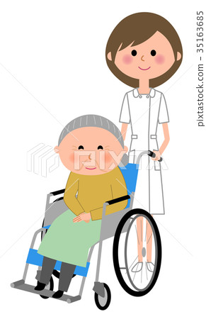 Nurse patient in wheelchair 35163685