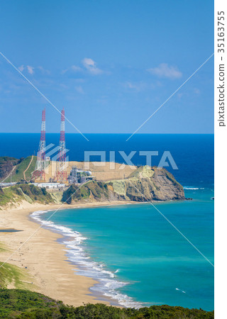 Tanegashima JAXA rocket launch site and coast 35163755