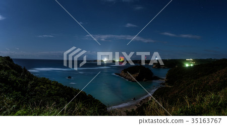 Tanegashima The view from the Eminoe viewing park at night Panorama 35163767