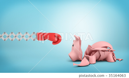 3d rendering of red boxing glove on an extendable 3d rendering of red boxing glove on an extendable 35164063