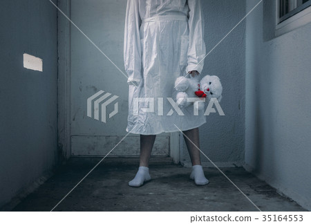 mentally ill girl with straitjacket in a mentally ill girl with straitjacket in a 35164553