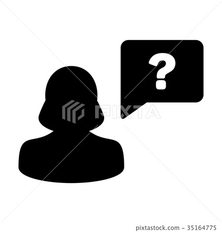 Message Icon Vector Female Person Question Bubble 35164775