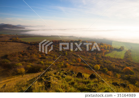 Misty morning in Central Bohemian Highlands 35164989