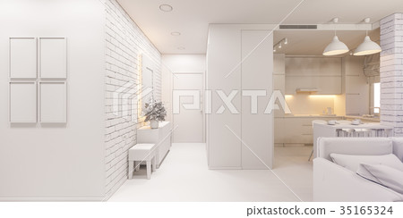 3d illustration of the interior design of an 3d illustration of the interior design of an 35165324