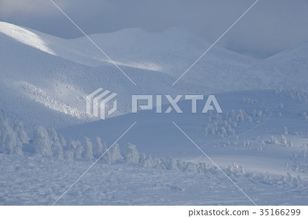 Hakkoda mountain peak in winter Hakkoda mountain peak in winter 35166299