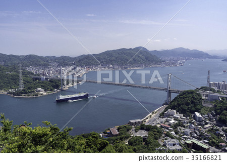 Kanmon Strait from the Shimonoseki Fire Mountain Park Kanmon Strait from the Shimonoseki Fire Mountain Park 35166821