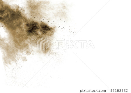 abstract brown dust explosion on  black background 35168582