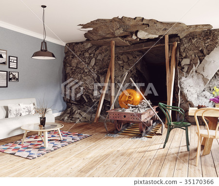 the Bitcoin mine interior 35170366