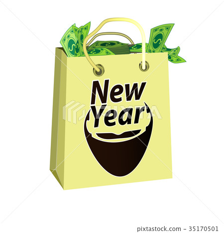 happy new year inscription on a package of 35170501